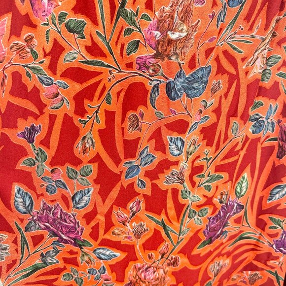 Alexis Marseille One Shoulder High Low Ruffle Maxi Dress in Red Floral - Picture 7 of 11